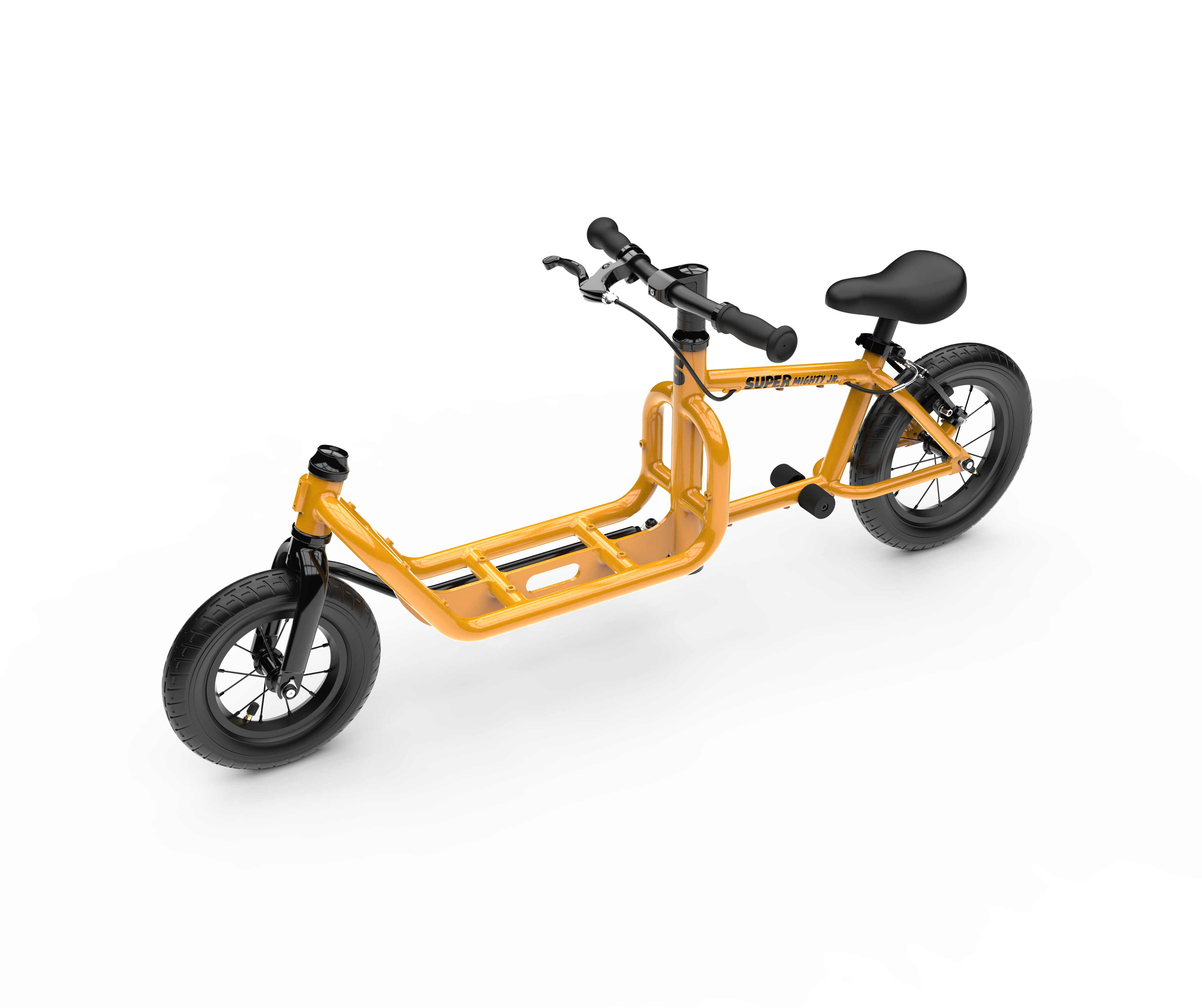 SUPER Mighty Junior Kinderlastenlaufrad in Orange Metallic, Rückansicht