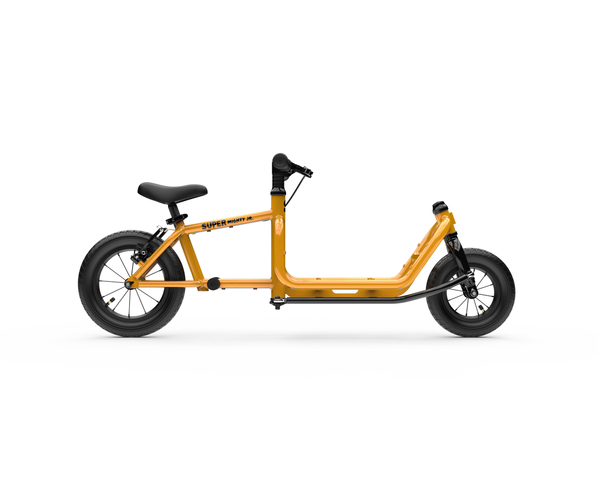 SUPER Mighty Junior Kinderlastenlaufrad in Orange Metallic, Seitenansicht