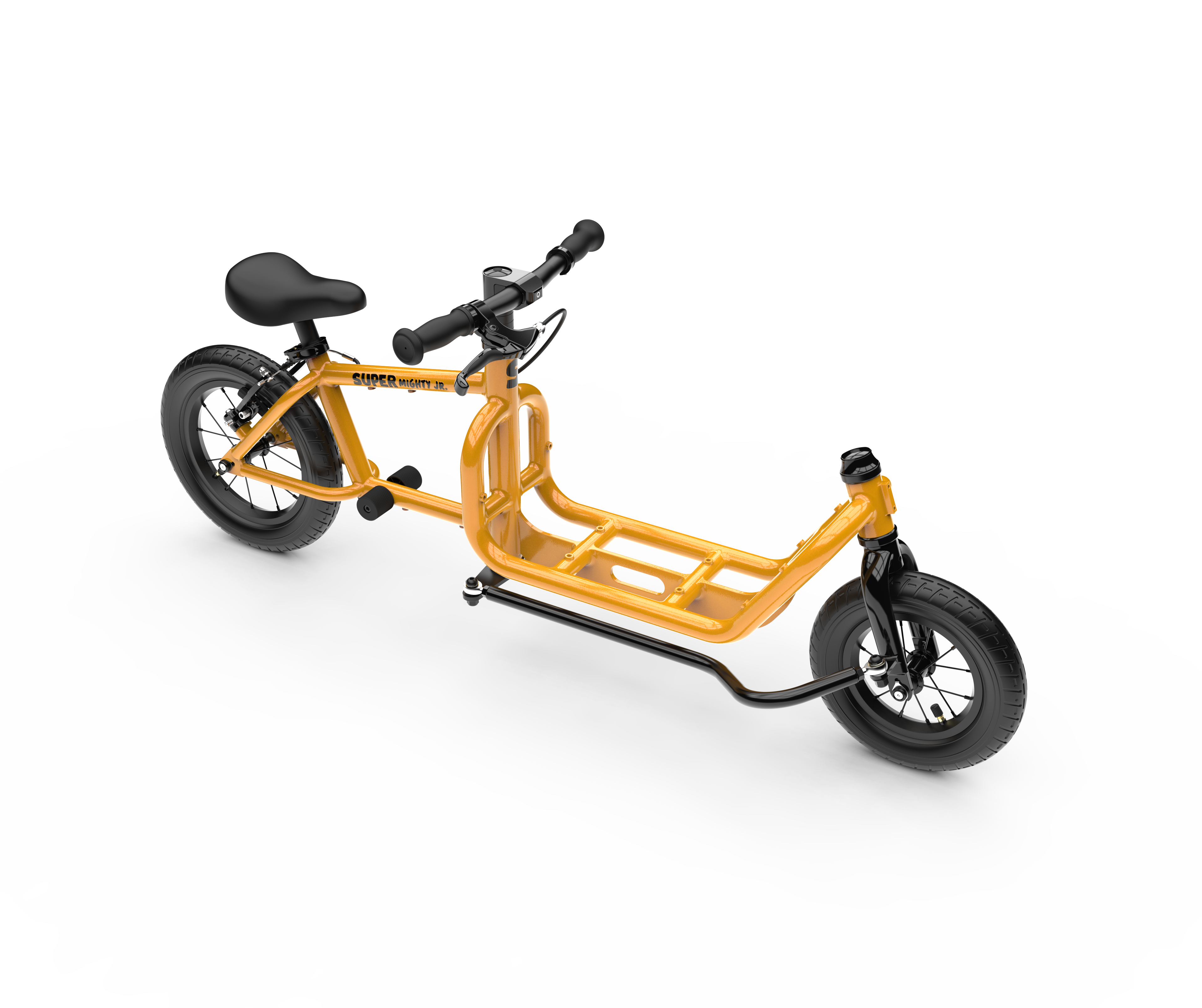 SUPER Mighty Junior Kinderlastenlaufrad in Orange Metallic, Frontansicht