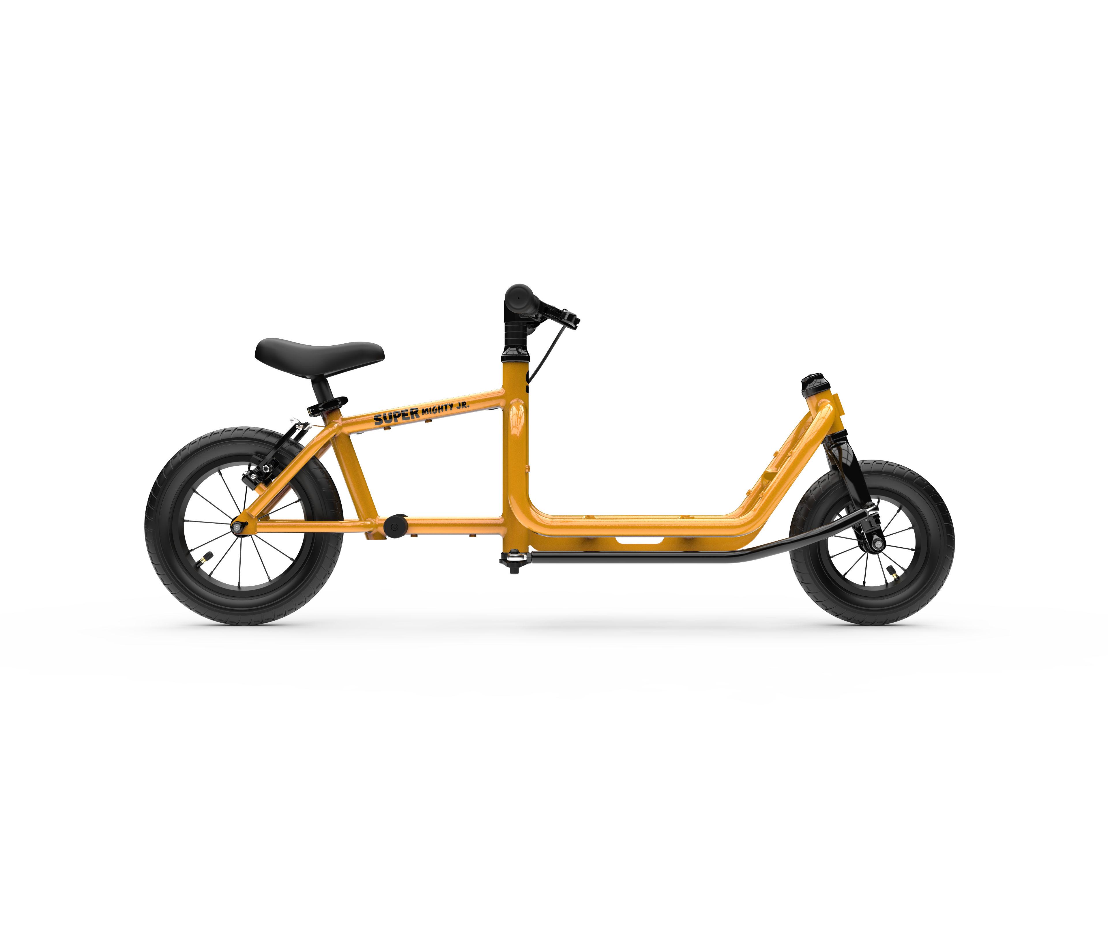 SUPER Mighty Junior Kinderlastenlaufrad in Orange Metallic, Seitenansicht